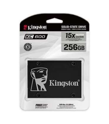 Kingston KC600 256 GB SSD form factor 2.5" Solid-state drive interface SATA Read speed 550 MB/s Write speed