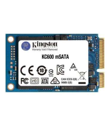 Kingston KC600 512 GB Solid-state drive interface mSATA Read speed 550 MB/s Write speed 520 MB/s