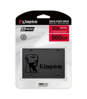 Kingston SSD A400 960 GB SSD form factor 2.5" Solid-state drive interface SATA Rev 3.0 Read speed 500 MB/s |
