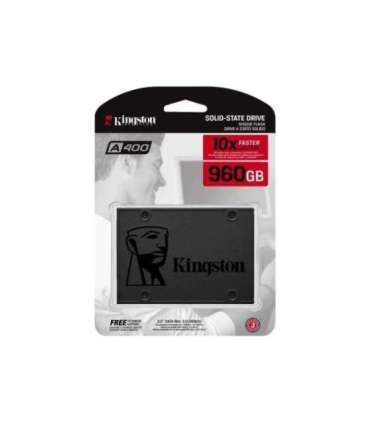 Kingston SSD A400 960 GB SSD form factor 2.5" Solid-state drive interface SATA Rev 3.0 Read speed 500 MB/s |