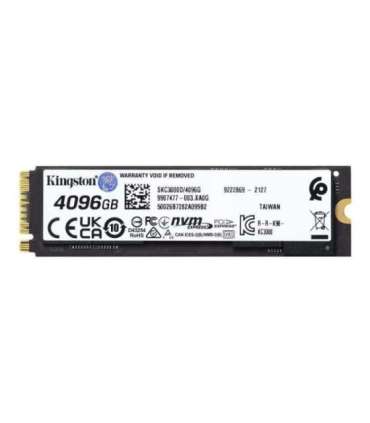 Kingston SSD KC3000 4096 GB SSD form factor M.2 2280 Solid-state drive interface PCIe NVMe Gen 4.0 x 4 Read