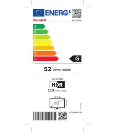 Sharp 43GR8265E 43" Smart TV Google TV 4K Ultra HD