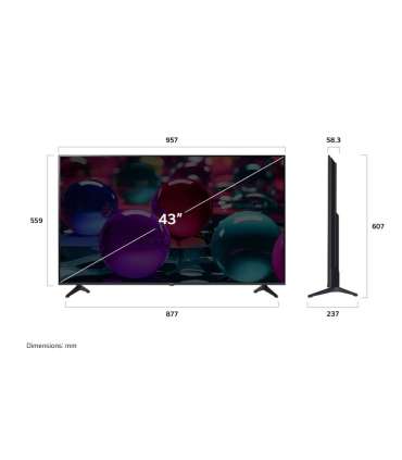 LG AI UA73 4K TV 43UA73003LA 43 Smart TV webOS 25 UHD Black