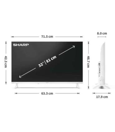 Sharp 32HF2265EW 32 Smart TV Google TV White