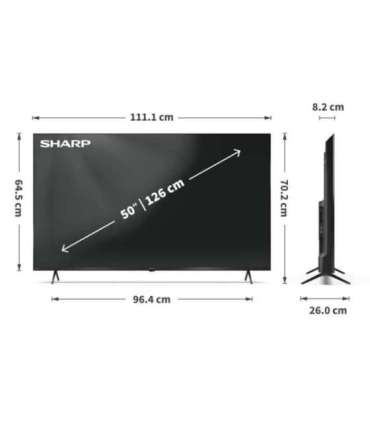 Sharp 50HP5265E 50 Smart TV Google TV UHD Black