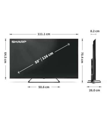 Sharp 50HP6265E 50 Smart TV Google TV UHD Black