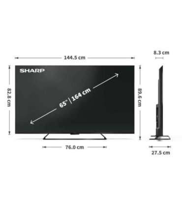 Sharp 65HR7265E 65 Smart TV Google TV Black