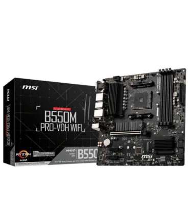 MSI B550M PRO-VDH WIFI Processor family AMD Processor socket AM4 DDR4 Memory slots 4 Chipset AMD B Micro
