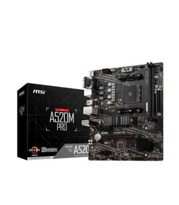 MSI A520M PRO Processor family AMD Processor socket AM4 DDR4 Memory slots 2 Chipset AMD A Micro ATX