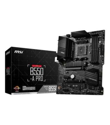 MSI B550-A PRO Processor family AMD Processor socket AM4 DDR4 DIMM Memory slots 4 Supported hard disk drive