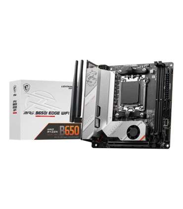 MSI MPG B650I EDGE WIFI Processor family AMD Processor socket AM5 DDR5 DIMM Memory slots 2 Supported hard