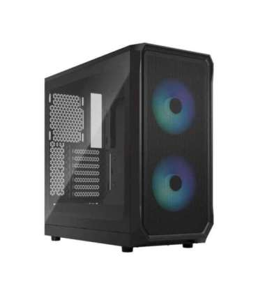Fractal Design Focus 2 Side window RGB Black TG Clear Tint Midi Tower Power supply included No ATX