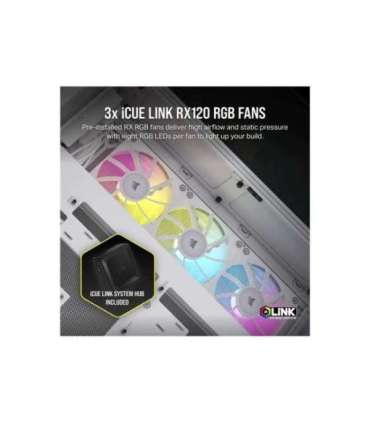 Corsair Dual Chamber PC Case iCUE LINK 6500X RGB White Mid Tower Power supply included No ATX