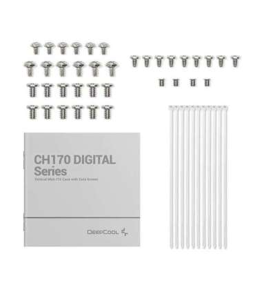 Deepcool PC Gaming Case CH170 DIGITAL White Mini ITX Power supply included No ATX PS2