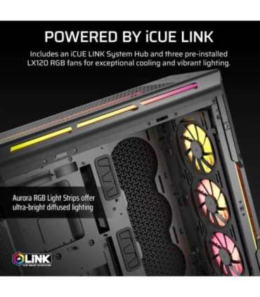 Corsair PC Case iCUE LINK 5000T LX RGB Black Mid-Tower Power supply included No