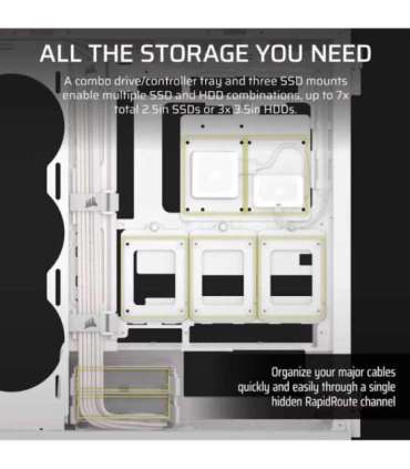 Corsair PC Case iCUE LINK 5000T LX RGB White Mid-Tower Power supply included No