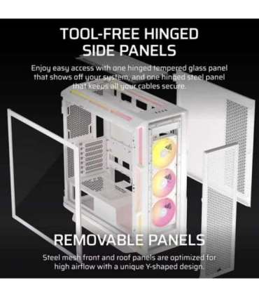 Corsair PC Case iCUE LINK 5000T LX RGB White Mid-Tower Power supply included No