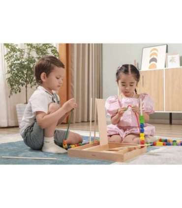 VIGA Деревянная развивающая игра Логические бусины, 104 элемента, Монтессори