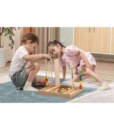 VIGA Деревянная развивающая игра Логические бусины, 104 элемента, Монтессори