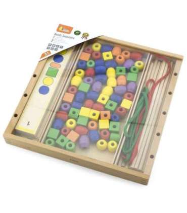 VIGA Деревянная развивающая игра Логические бусины, 104 элемента, Монтессори