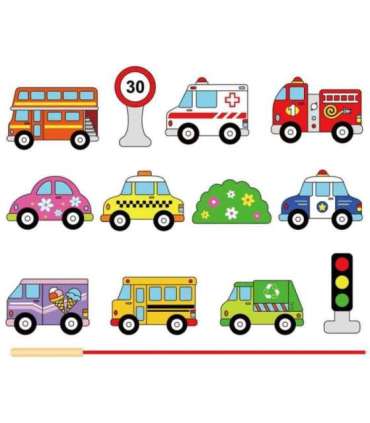 VIGA puidust klotsid, puidust nöörimismäng (paelumine), autod