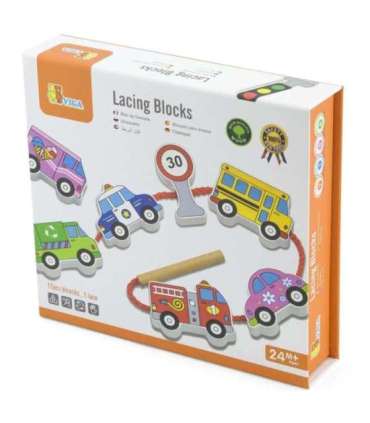 VIGA puidust klotsid, puidust nöörimismäng (paelumine), autod