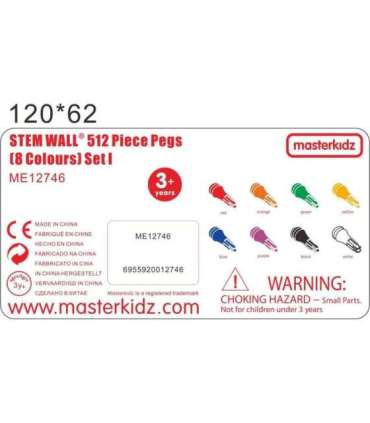 MASTERKIDZ Värvilised tihvtid õppetahvlile 512 tükki 8 värvi