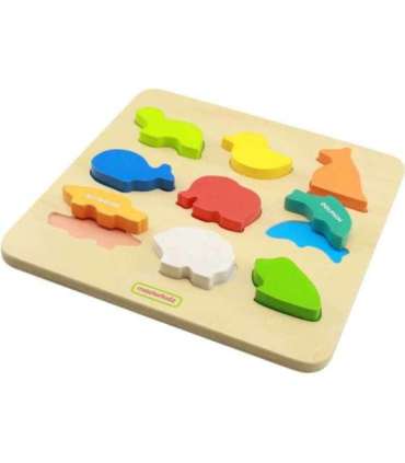 MASTERKIDZ puidust kujude sorteerija värvilised loomad Montessori