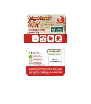 MASTERKIDZ puidust kujude sorteerija värvilised loomad Montessori