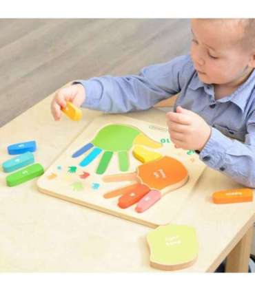 MASTERKIDZ hariv puidust tahvel sõrmede abil loendamiseks