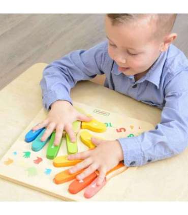 MASTERKIDZ hariv puidust tahvel sõrmede abil loendamiseks