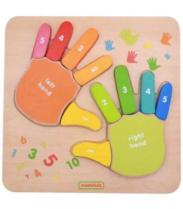 MASTERKIDZ hariv puidust tahvel sõrmede abil loendamiseks