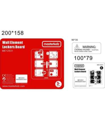 MASTERKIDZ seinale paigaldatav tegevuslaud lukkude avamise ja sulgemise õppimiseks