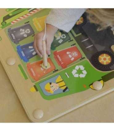 MASTERKIDZ magnettahvel jäätmete sorteerimine taaskasutuse veoauto Montessori