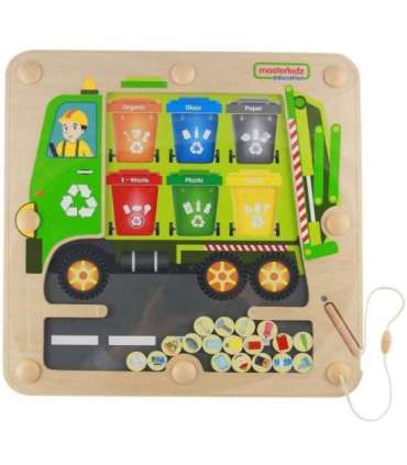 MASTERKIDZ magnettahvel jäätmete sorteerimine taaskasutuse veoauto Montessori