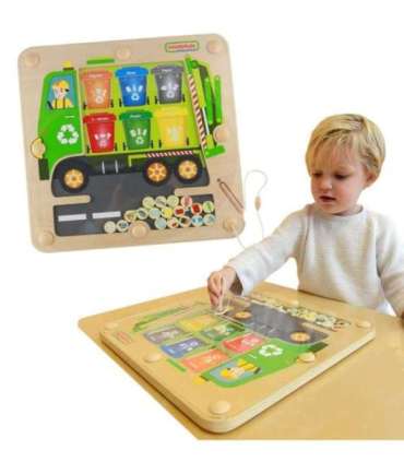 MASTERKIDZ magnettahvel jäätmete sorteerimine taaskasutuse veoauto Montessori