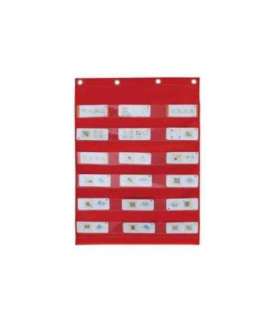 MASTERKIDZ тканевый подвесной лист с кармашками для карточек и картинок, красный