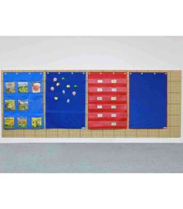 MASTERKIDZ тканевый подвесной органайзер с карманами для книг и картинок, синий