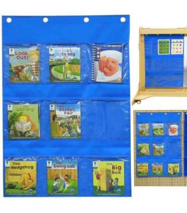 MASTERKIDZ тканевый подвесной органайзер с карманами для книг и картинок, синий