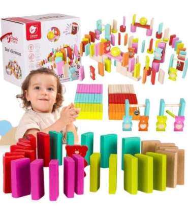 CLASSIC WORLD Деревянное домино для детей - Мишки, 105 шт.