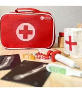 CLASSIC WORLD puidust väikese arsti kohvrikomplekt, 19 osa