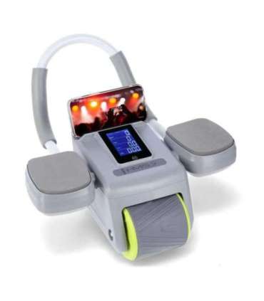 KA08 серое ABS автоматическое колесо для упражнений на пресс с ЖК-дисплеем и возможностью зарядки (HMS)