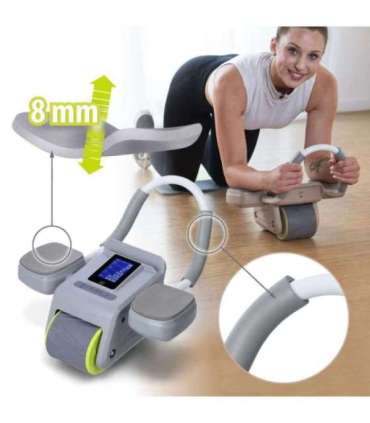 KA08 серое ABS автоматическое колесо для упражнений на пресс с ЖК-дисплеем и возможностью зарядки (HMS)