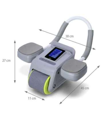 KA08 серое ABS автоматическое колесо для упражнений на пресс с ЖК-дисплеем и возможностью зарядки (HMS)