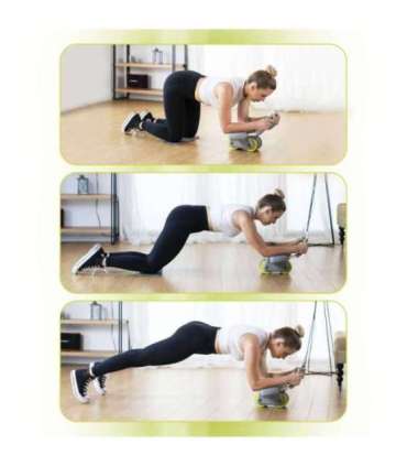 KA08 серое ABS автоматическое колесо для упражнений на пресс с ЖК-дисплеем и возможностью зарядки (HMS)