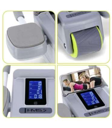 KA08 серое ABS автоматическое колесо для упражнений на пресс с ЖК-дисплеем и возможностью зарядки (HMS)