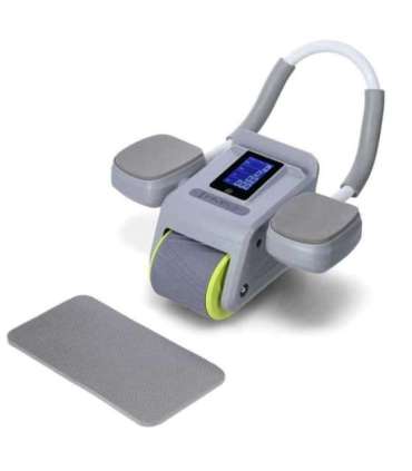 KA08 серое ABS автоматическое колесо для упражнений на пресс с ЖК-дисплеем и возможностью зарядки (HMS)