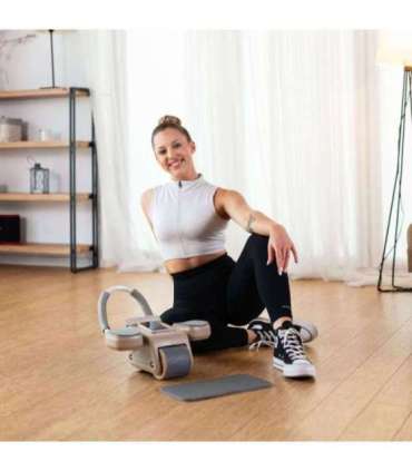 KA08 коричневое ABS автоматическое колесо для тренировки мышц пресса с ЖК-дисплеем и возможностью зарядки (HMS)