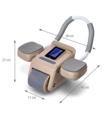 KA08 коричневое ABS автоматическое колесо для тренировки мышц пресса с ЖК-дисплеем и возможностью зарядки (HMS)