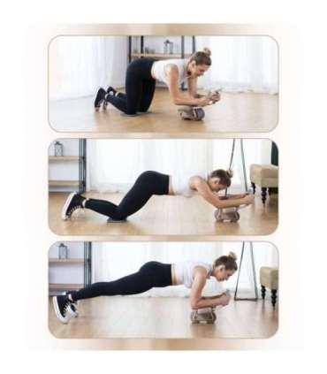 KA08 коричневое ABS автоматическое колесо для тренировки мышц пресса с ЖК-дисплеем и возможностью зарядки (HMS)